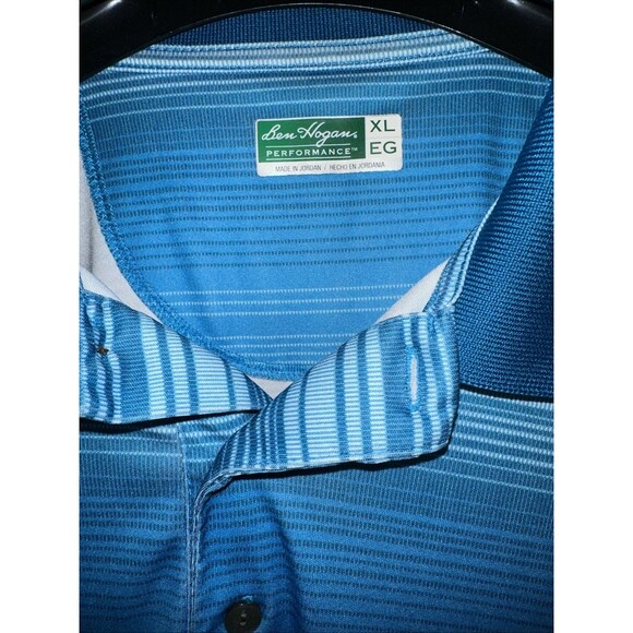 Ben Hogan Performance Polo Shirt Mens XL Stretch Golf  Blue - Picture 2 of 3